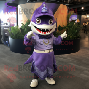 Lilla Shark maskot kostume...