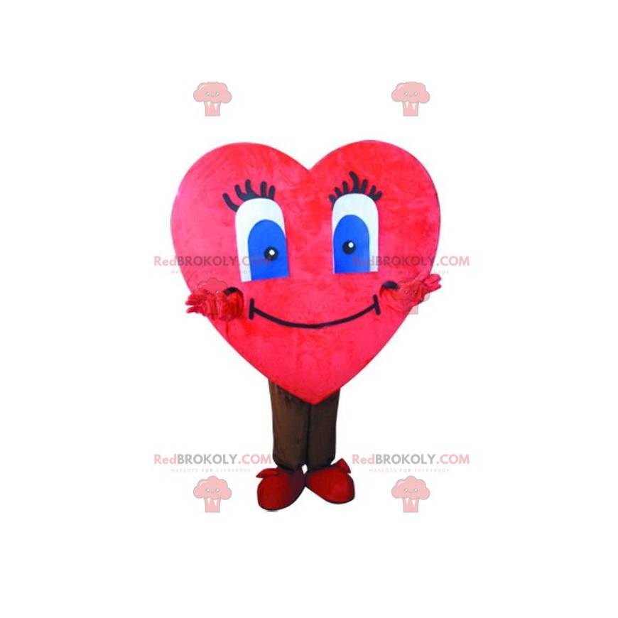 Giant heart mascot, love costume, romantic disguise -