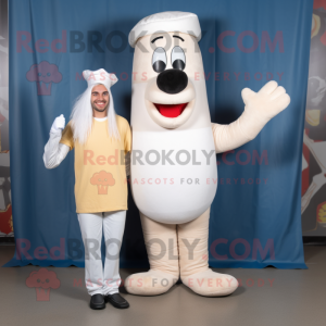 Weißes Hotdogs Maskottchen...