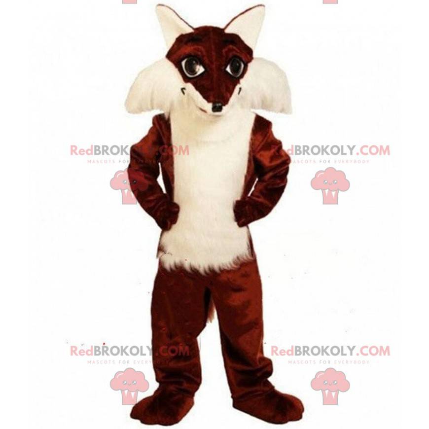 Mascot beautiful brown and white fox, fox costume -