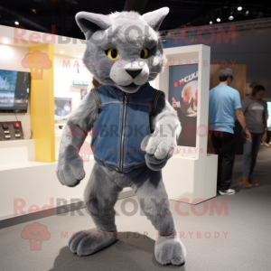 Grijs Puma mascotte kostuum...