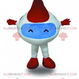 Mascotte de robot blanc et rouge, costume robotique -