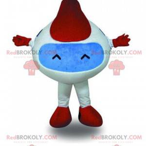 Maskot bílý a červený robot, robotický kostým - Redbrokoly.com