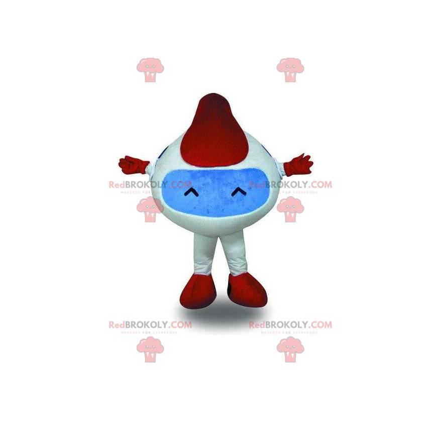 Mascotte robot bianco e rosso, costume robotico - Redbrokoly.com