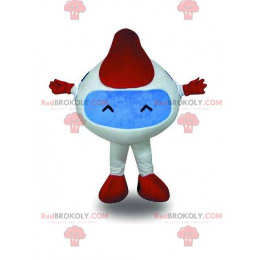 Mascotte robot bianco e rosso, costume robotico - Redbrokoly.com