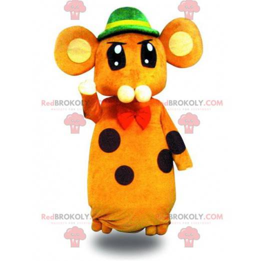 Mascote de rato laranja muito original, fantasia de roedor -
