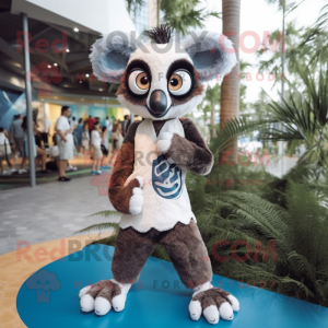 nan Lemur mascot costume character dressed with a Bikini and Shoe laces