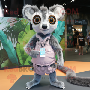nan Lemur mascot costume character dressed with a Bikini and Shoe laces