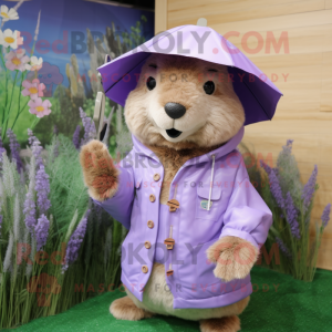 Lavendel Beaver maskot...