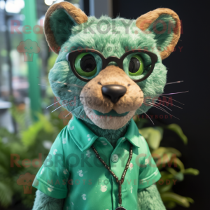 Groene Jaguarundi mascotte...