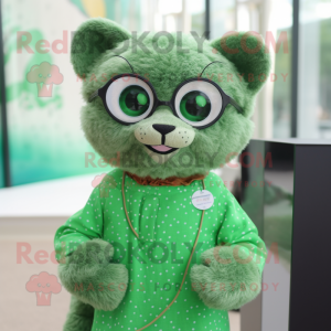 Groene Jaguarundi mascotte...