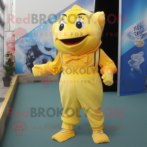 Yellow Cod maskot kostume...