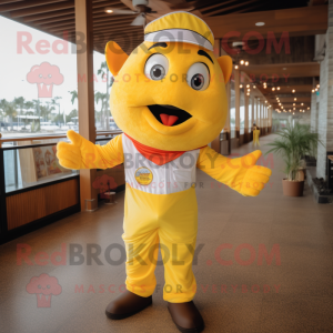 Yellow Cod maskot kostume...