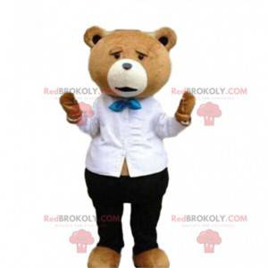 Mascota elegante del oso de peluche, elegante traje del oso de