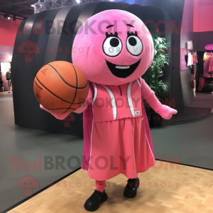 Rosa Basketball Ball maskot...