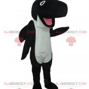 Orca mascotte, balena in bianco e nero, costume da mare -