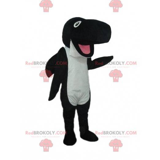 Maskotka Orca, czarno-biały wieloryb, kostium morski -