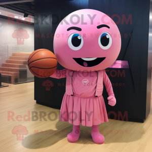 Pink Basketball Ball maskot...