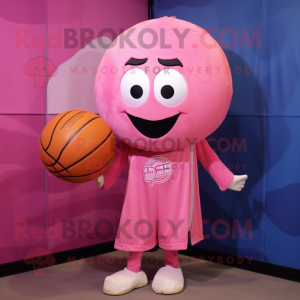 Pink Basketball Ball maskot...