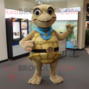 Tan Turtle mascotte kostuum...