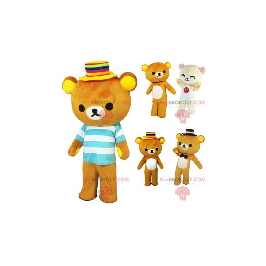 Mascotte teddybeer met een matroos top, teddybeer kostuum -