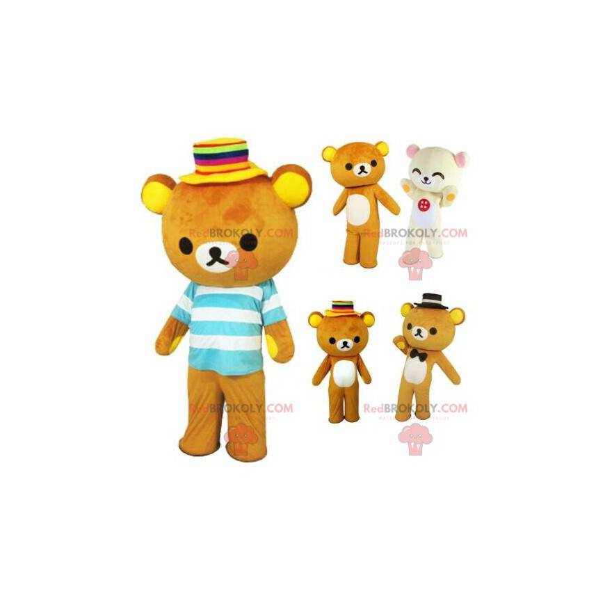 Teddy bear mascot with a sailor top, teddy bear costume -