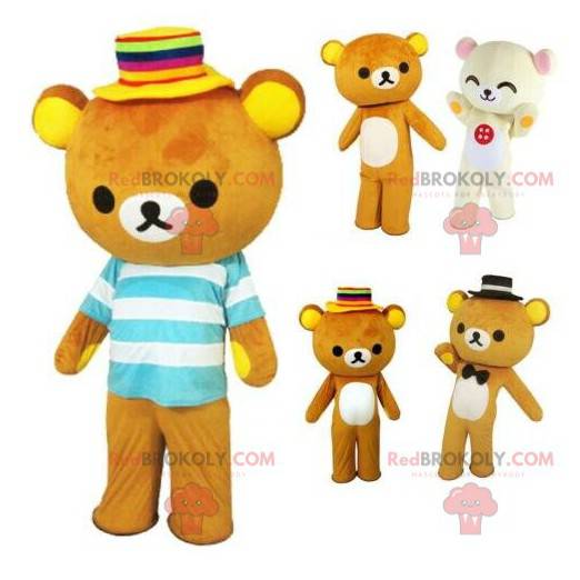 Mascotte teddybeer met een matroos top, teddybeer kostuum -