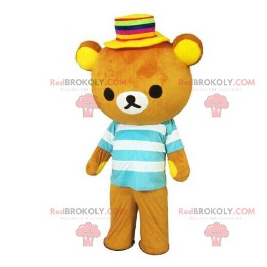 Mascotte teddybeer met een matroos top, teddybeer kostuum -