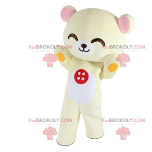 Mascotte gele teddybeer, geel teddybeerkostuum - Redbrokoly.com