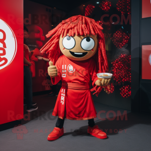 Rood Ramen mascotte kostuum...