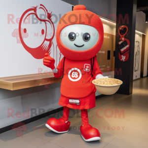 Rød Ramen maskot kostume...