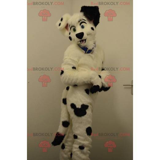 Svart og hvit hunddalmatisk maskot - Redbrokoly.com