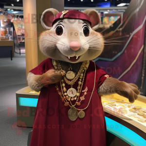 Maroon Rat mascotte kostuum...