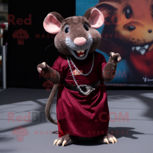 Maroon Rat mascotte kostuum...