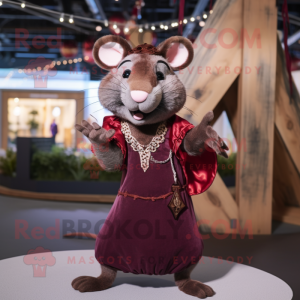 Maroon Rat mascotte kostuum...