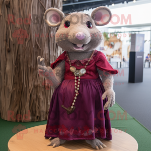 Maroon Rat mascotte kostuum...