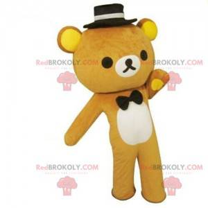 Elegant teddy bear mascot, romantic gentleman's costume -