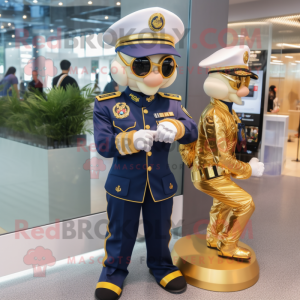 Gold Navy Soldier maskot...