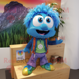 Blue Rainbow maskot kostume...