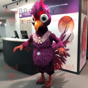 Magenta fasan maskot dräkt...