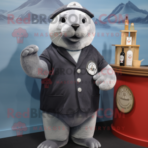 Gray Seal maskot kostume...