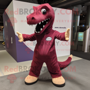 Maroon Diplodocus maskot...