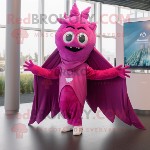 Magenta Tooth Fairy mascot costume character dressed with a Joggers and Scarf clips