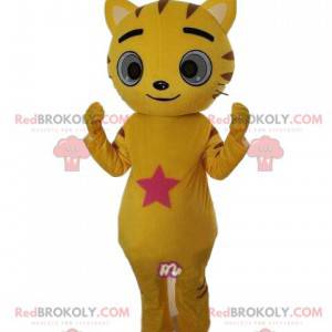 Mascotte gatto giallo, costume da gatto, travestimento felino -