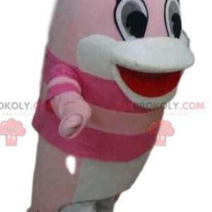 Mascotte delfino rosa, costume da pesce, mascotte del mare -