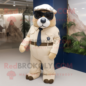 Beige Navy Seal mascotte...