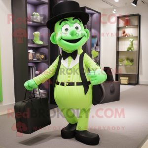 Lime Green Mime mascotte...