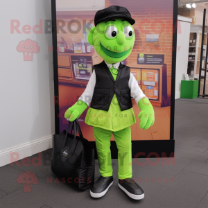 Lime Green Mime mascotte...