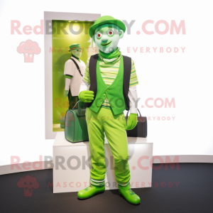 Lime Green Mime mascotte...