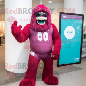 Magenta Sasquatch mascotte...